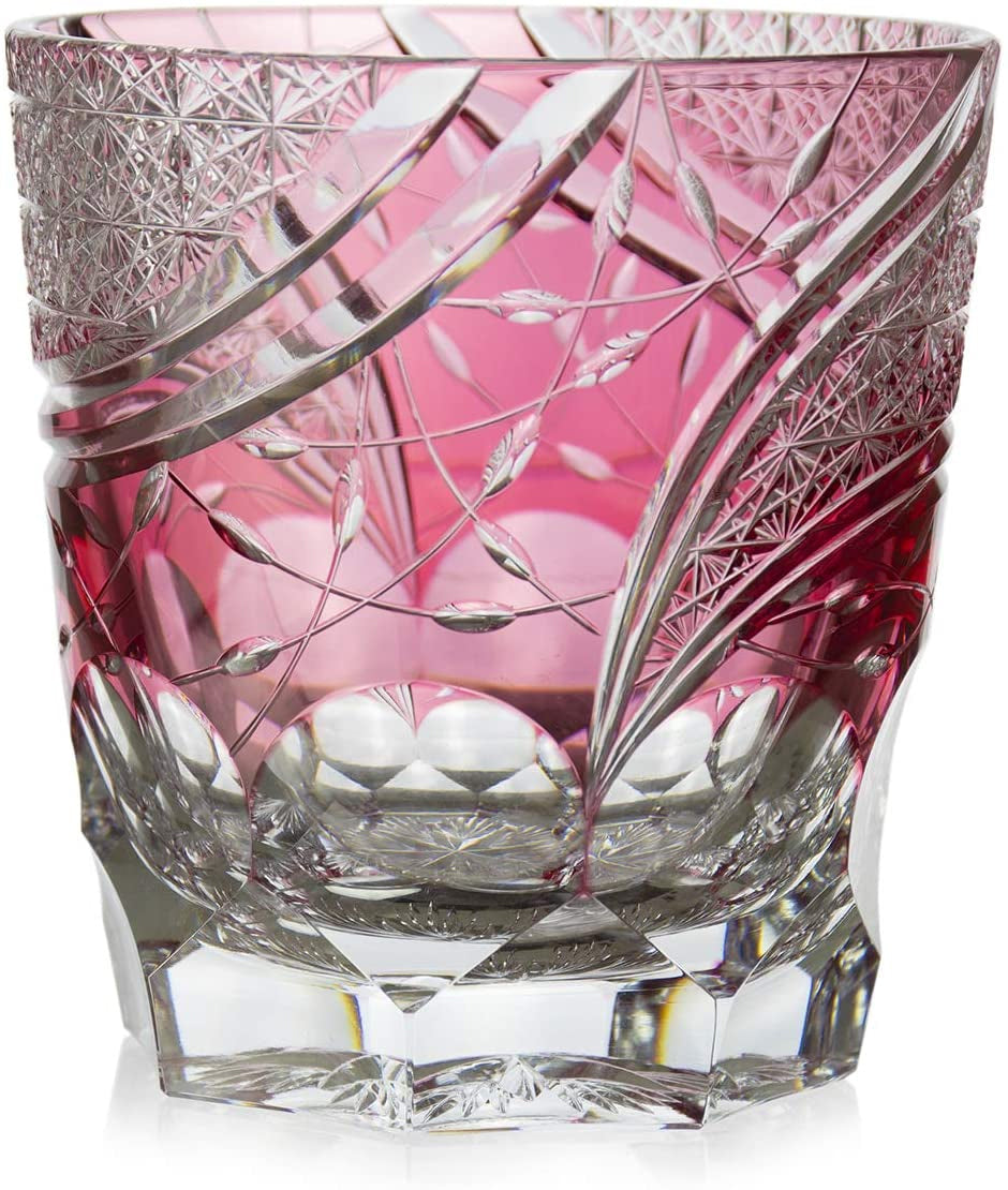 江戸切子 伝統工芸品 オールド 流し菊繋ぎ　280ml
