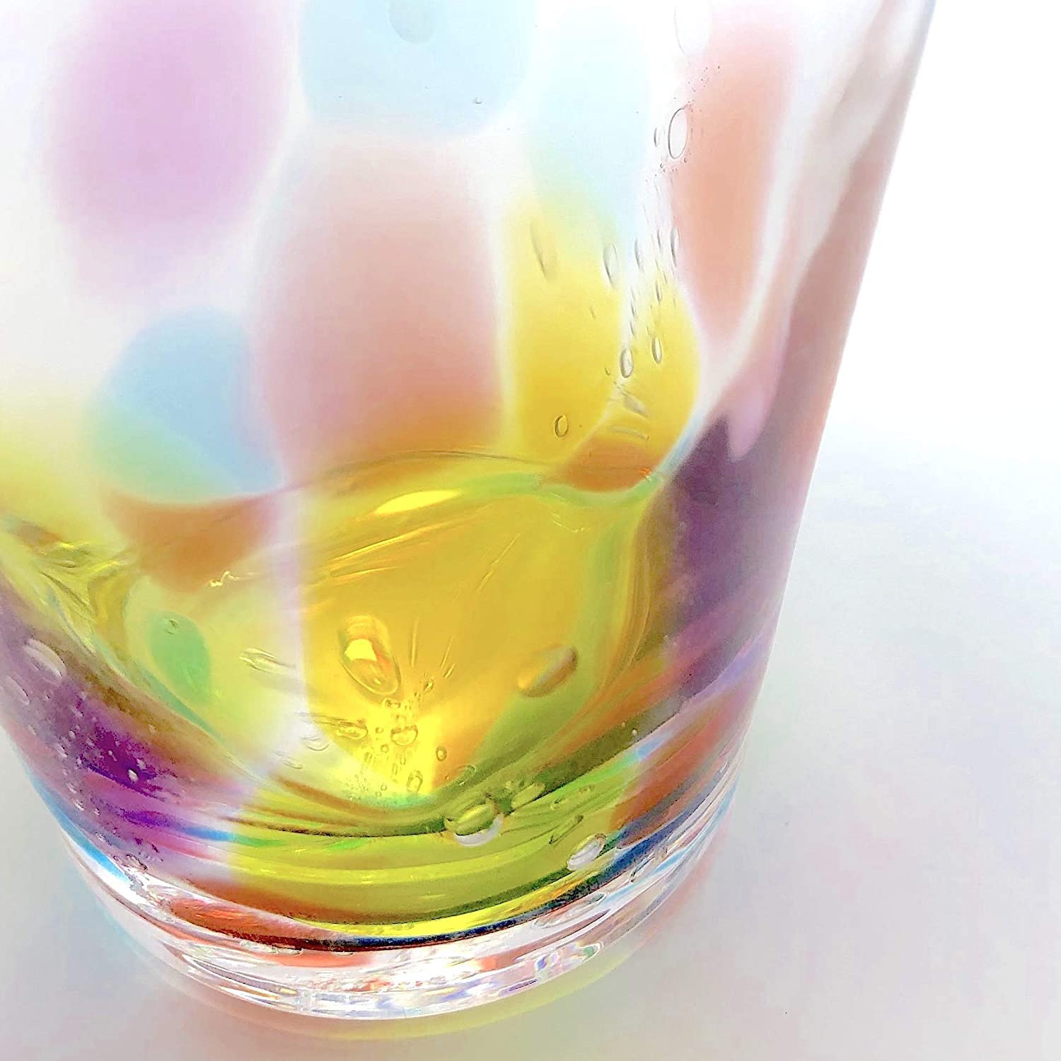 肥前びーどろ 虹色タンブラー ビアグラス 吹きガラス 300ml